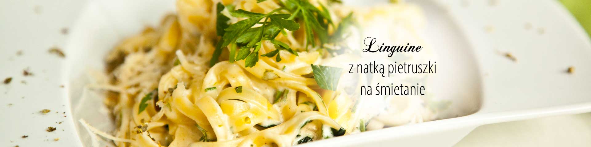 Linguine z natką pietruszki na śmietanie