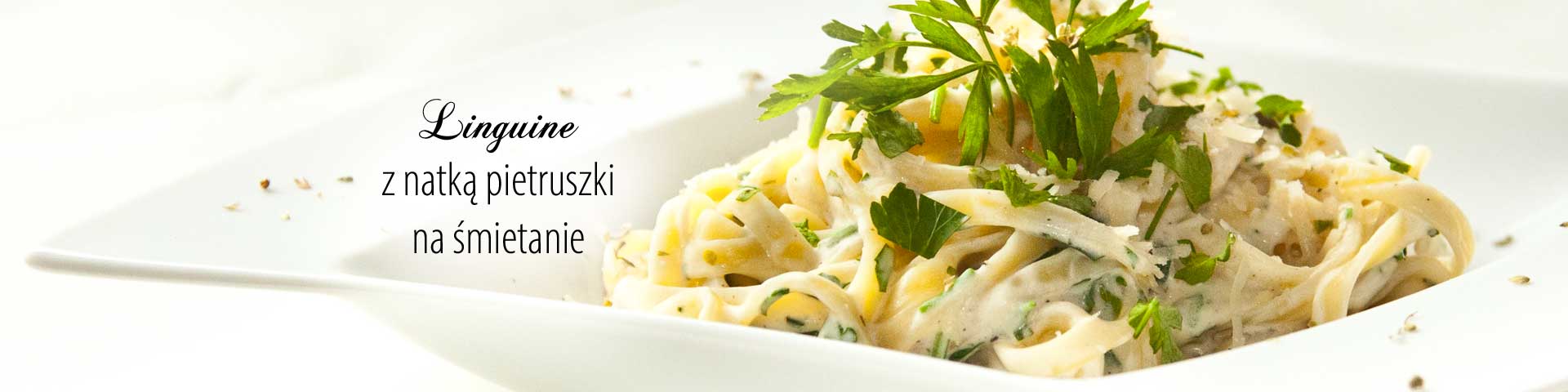 Linguine z natką pietruszki na śmietanie